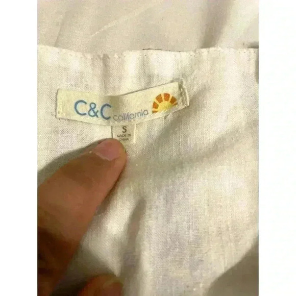 C&c CALIFORNIA Olive Green/ White STRIPED JUMPSUIT  Small Size - Picture 5 of 7